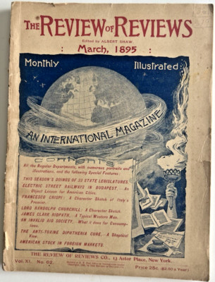 THE REVIEW OF REVIEWS World Current Events March 1895 Government & Society 4F