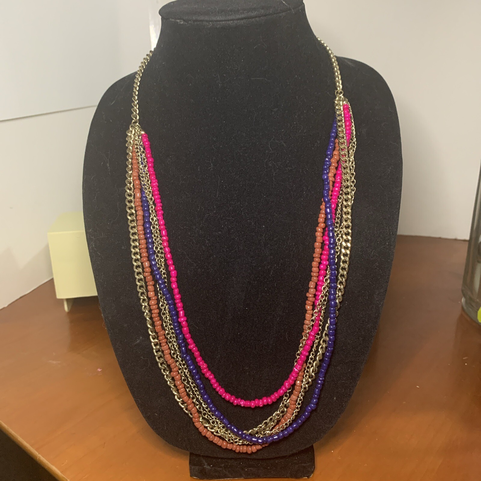 Multi Layered & Multi Colored  CHAIN NECKLACE 14”… - image 2