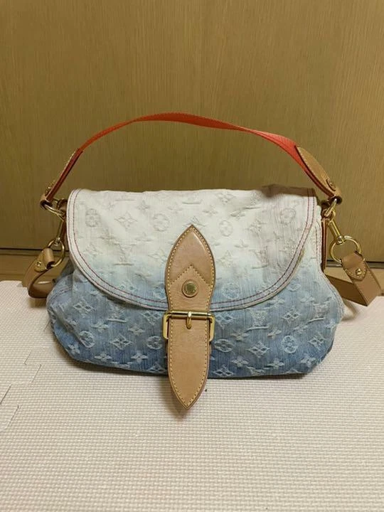 Louis vuitton denim shop hobo bag