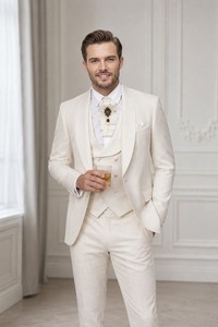 Ivory/Cream Mens Suit. Size 46 Regular. Pants 38×32 Kent & Park