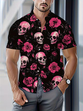 Skull Pattern Hawaiian Shirt - Adults  Youth