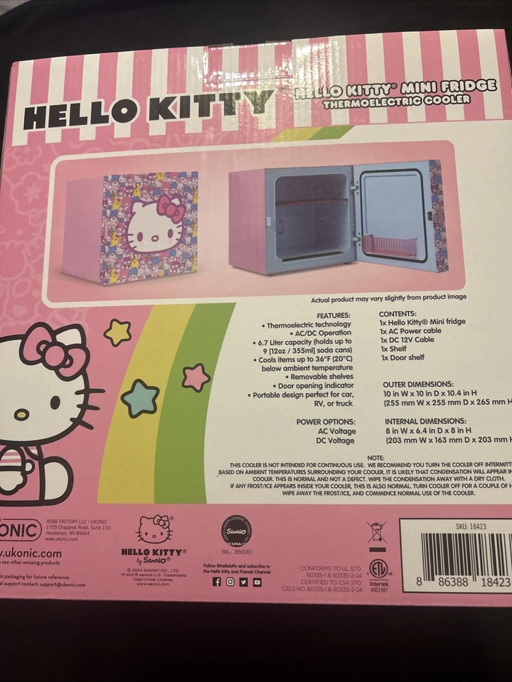 Hello Kitty 9 Can Mini Fridge NEW - Image 4 of 4