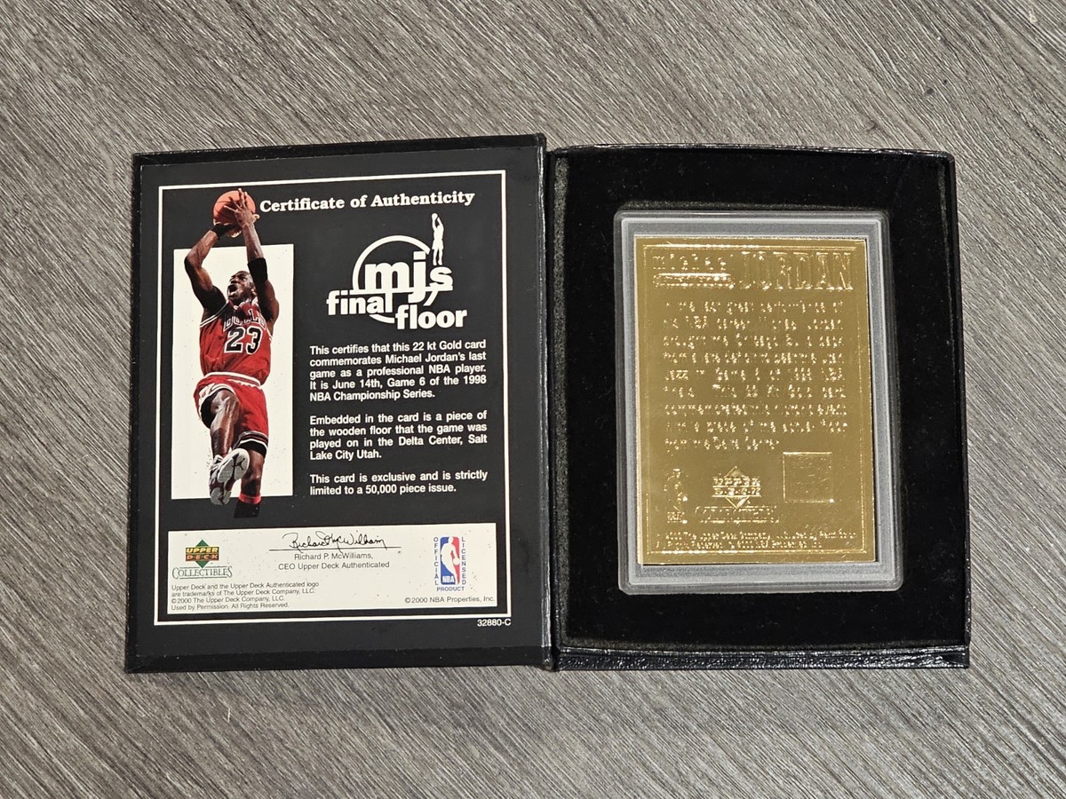 Michael Jordan Chicago Bulls Upper Deck MJs Final Floor 22kt Gold