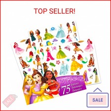 Disney Princess Temporary Tattoos Party Favors Pack - Bundle 75 Temporary Tattoo