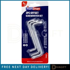 3 x OFFSET SCREWDRIVER SET DOUBLE SIDED CRANKED RIGHT ANGLED FLAT SCREWDRIVER UK
