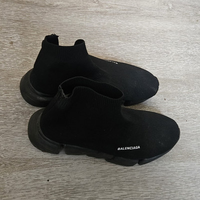 Balenciaga Speed Herren Sneaker Schwarz Slip-On Mid Top Stoff EU 45