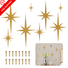 8 Pcs Gold Star Mid Century 8.26 x 13.9 inches, 2.36 x 3.94