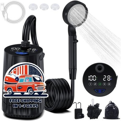 Ducha De Camping Recargable IPX8 Impermeable Portátil Para Mascotas Auto US NEW