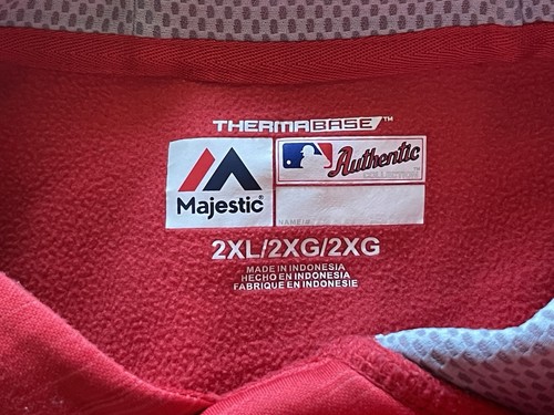 Philadelphia Phillies Majestic Thermabase Pullover Red Hoodie Men’s Size 2XL - 第 3/10 張圖片