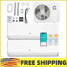 18000BTU Dual 2 Zone Mini Split Air Conditioner/Heating System 12K 12K 24 Seer2