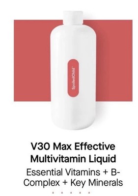 Spoiled Child V30 Max Effective Multivitamin Liquid For Daily Wellness 15.2 Oz