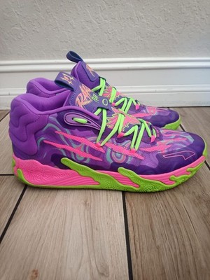 Men's Size 12 Puma Melo Ball MB 03 Toxic Multicolor Sneakers 378916-01 Excellent