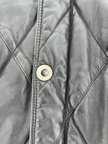 Versace Classic V2 Men's Black Quilted Leather Bomber Jacket Stand-Up Collar image 4