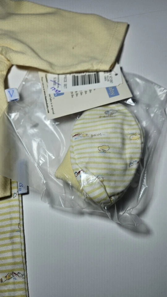 Nuevo Traje de 3 a 6 Meses Vitaminas Bebé 3 Piezas Pollitos Amarillos Pascua De Colección Foto 3 de 4