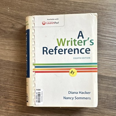 A Writer's Reference 8th Ed Spiral Bound Diana Hacker Sommers 2007 605p