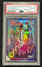 2019 Hoops Premium Stock JA MORANT Rookie Get Out The Way PURPLE PRIZM PSA 10 RC