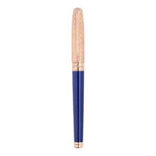 S.T. Dupont Line D Eternity Dragon Scale Guilloche Blue & Rose Gold Fountain Pen