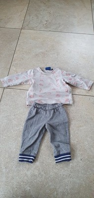 Pullover + Hose Jersey grau Igel Gr. 62 Tom Tailor + Carters