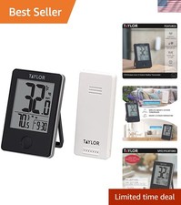 Wireless Digital Indoor Outdoor Thermometer - Black, LCD, Bluetooth