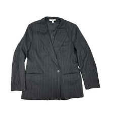 Banana Republic Wool Pinstripe Flannel Knit Preppy Academia Career Blazer Sz 10