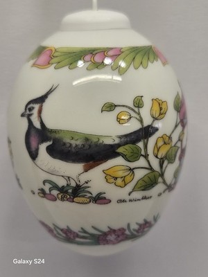 Vintage Hutschenreuther Yr 1999 German Porcelain Egg Perfect Cond with Box 