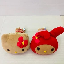 Sanrio Hello Kitty My Melody Summer Sun-Kissed Big Face Cushions 2pc Set Rare