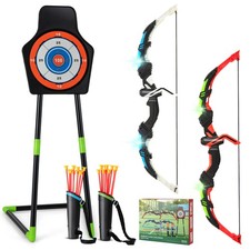 2 Pack Kids Bow and Arrow Set LED Light Up Archery Toy for 3 Years Children