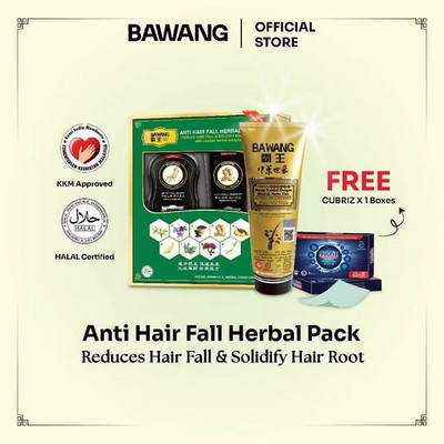 BAWANG Anti Hair Fall Herbal Pack Shampoo 200ml+ Conditioner 80ml + 220ml by UPS