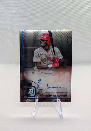 2022 Bowman Heritage Elly De La Cruz Chrome Prospect Auto Reds On Card