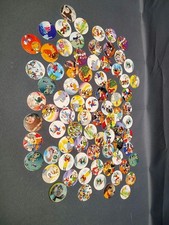Lot of 40+ Assorted Vintage Walt Disney Pogs & 1 Rafiki Pog Plastic Slammer