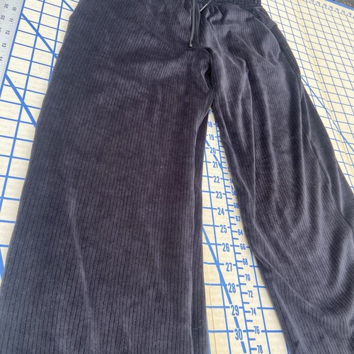 All in Motion Girls Ribbed Velour Pants L 10/12 Black Wide Leg Lounge - Picture 5 of 6