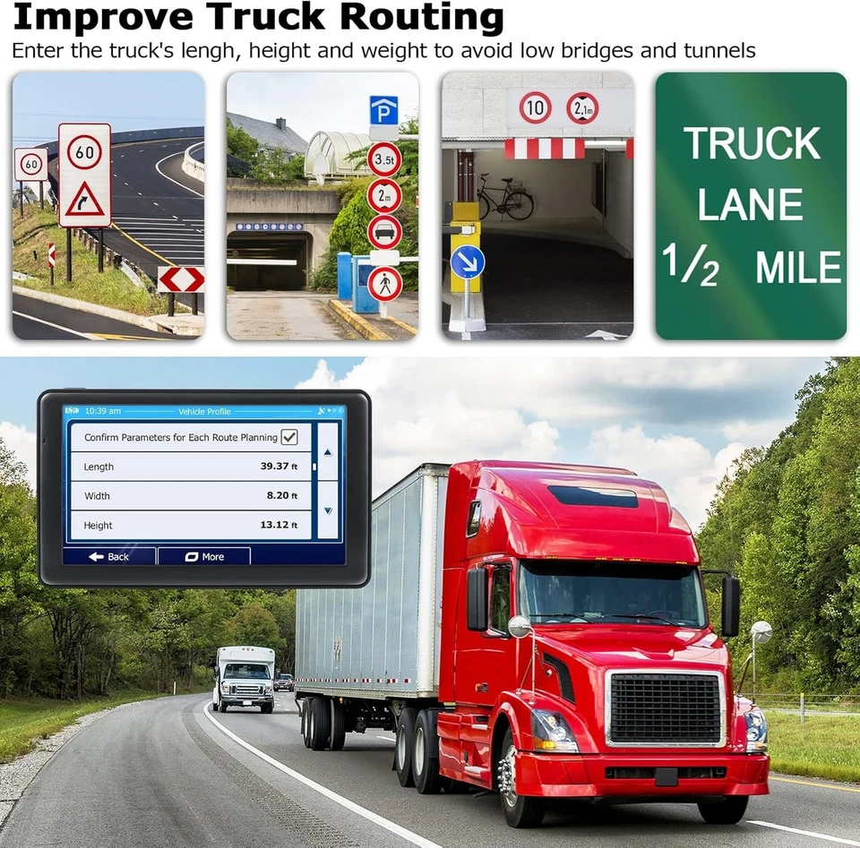 GPS Navigator for Car Truck, GPS Commercial Drivers 2025 Trucker GPS for Semi Tr - Image 4 of 4