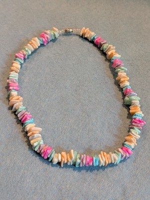 Pastel Rainbow Puka Shell Chip Necklace