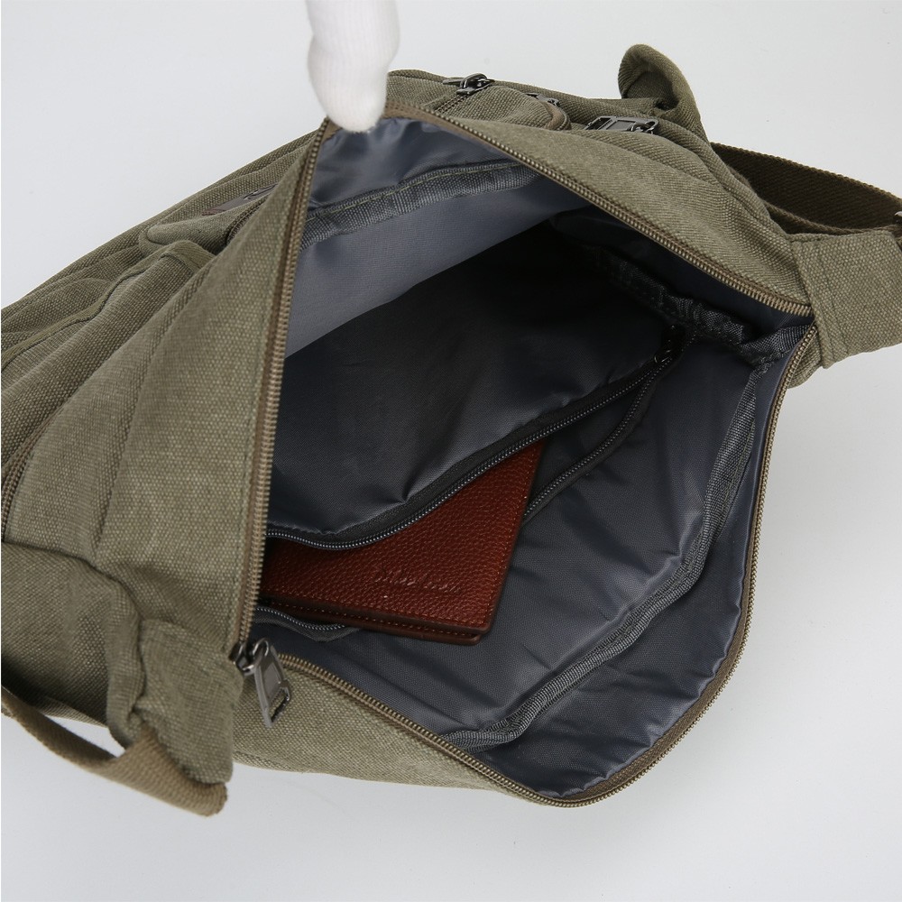 Canvas Shoulder Bag Men Sling Messenger Bag Vintage Crossbody