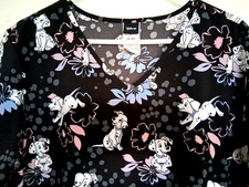 Disney size XL black scrub top. 101 Dalmations. Excellent condition