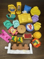 Lot Of Fisher Price Furniture Car Strollers Fence  And Other Items-20 Pieces