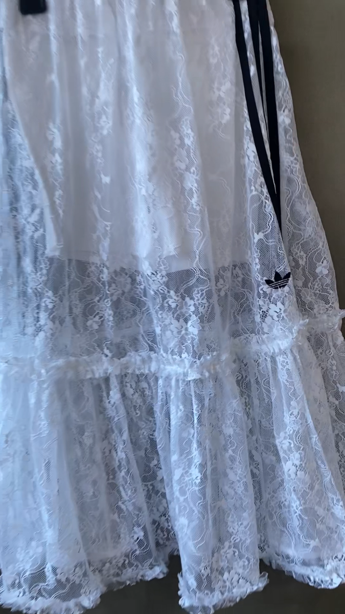 On Sale] adidas Originals Lace Skirt Women Lifestyle Dress White