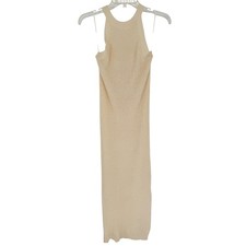 Mable Kimora High Neck Fitted Sleeveless Sweater Dress Cream Size M Beach Boho