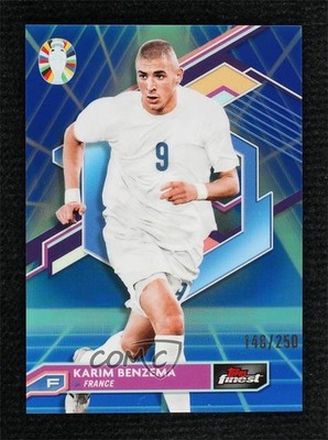 2023 Topps Finest Road to UEFA Euro 2024 Blue Refractor /150 Karim Benzema 12zw
