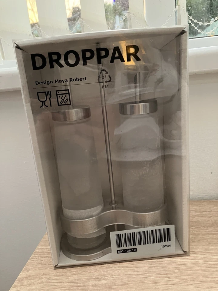 IKEA DROPPAR MATTGLAS ÖL & ESSIG FLASCHEN SET NEU VERPACKT