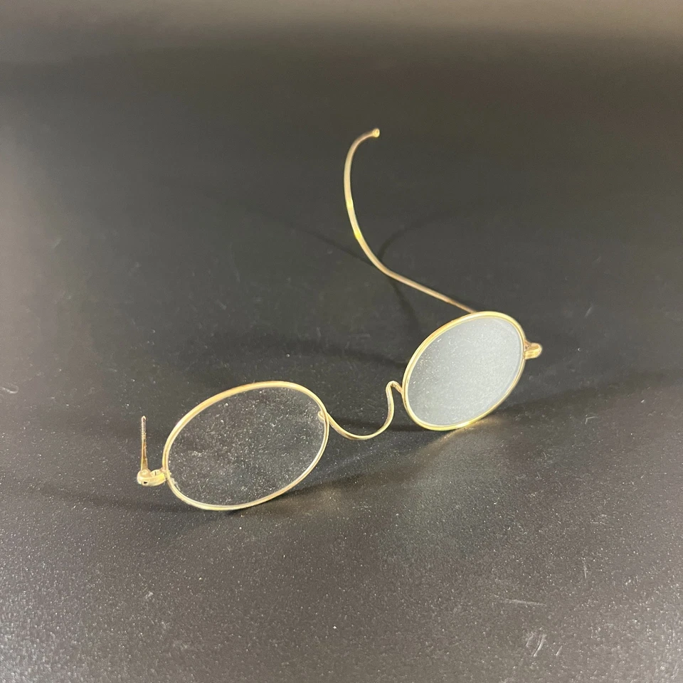 Anteojos antiguos ovalados con borde de alambre con estuche original - Gafas Foto 4 de 4