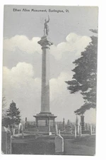 Postcard Burlington Vermont Ethan Allen Monument  Printed In Germany