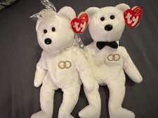 TY 2001 MR. and MRS. BEARS SET BEANIE BABIES - with Tags