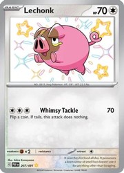 Lechonk 207/091 Paldean Fates Shiny Rare Holo