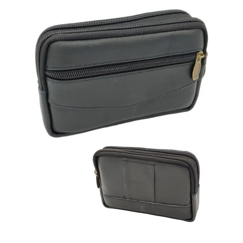 POCHETTE DE CEINTURE CUIR NOIR SMARTPHONE - Photo 3/4