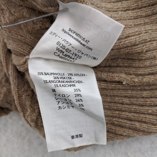 Eddie Bauer Sweater Womens Small Brown Cable Knit Cardigan Button Up 5% Cashmere - Foto 9 di 13