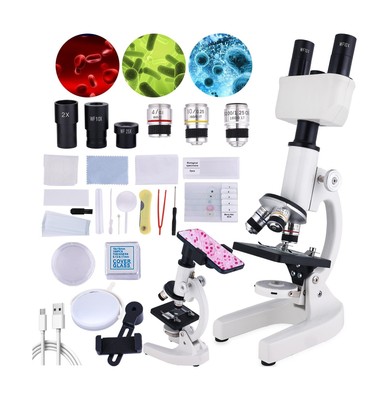 Microscope for Kids, 40X-1500X Binocular Microscope with Microscope Slide han...
