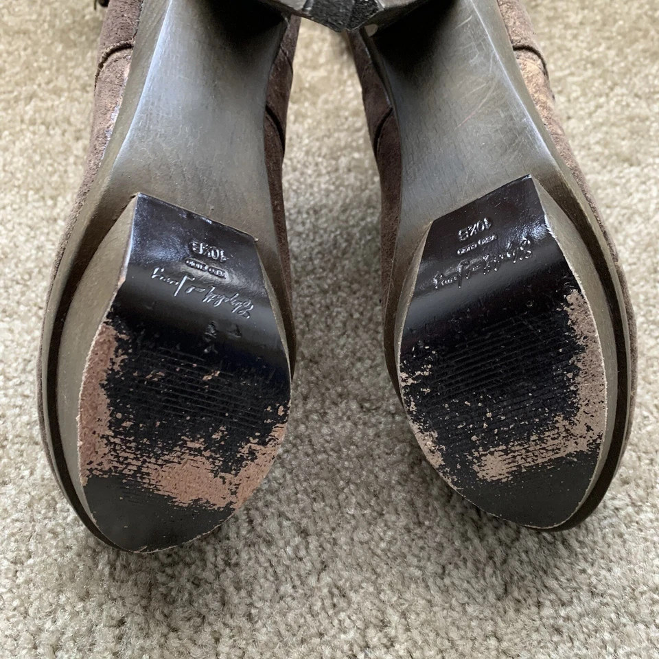 $485 Elizabeth and James E-Gasp Botas de aguja de cuero marrón talla 10,5 Foto 3 de 4