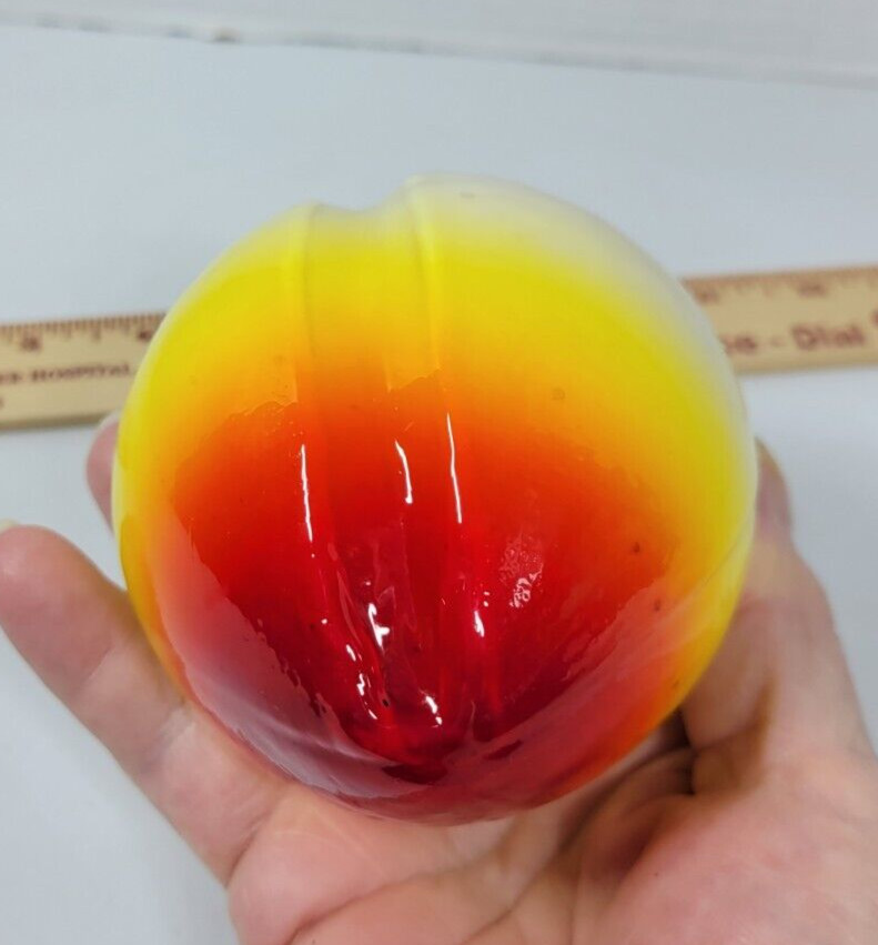 Murano Style Blown Glass Peach