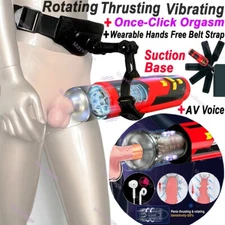 Male Masturbaters Automatic Handsfree Thrusting Rotating Cup Stroker Men Sex Toy